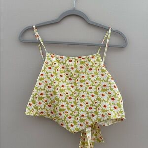 Floral Crop Top with Daisies